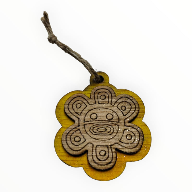 Artesanía en Madera - Ornamentos Símbolos Taínos 3''