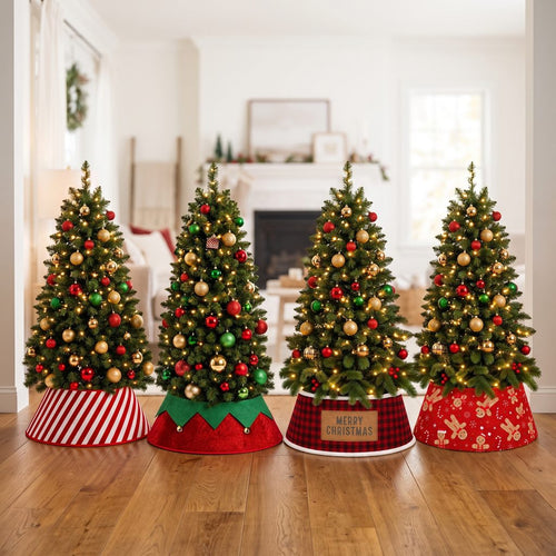 3D Christmas Tree Collar de 22" | Elfo & Candy Cane (Cubierta para Árbol de Navidad)
