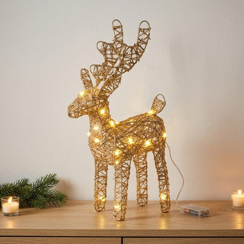 Navidad- Reindeer Decor w/Light en Yute *SOLO RECOGIDO EN TIENDA*