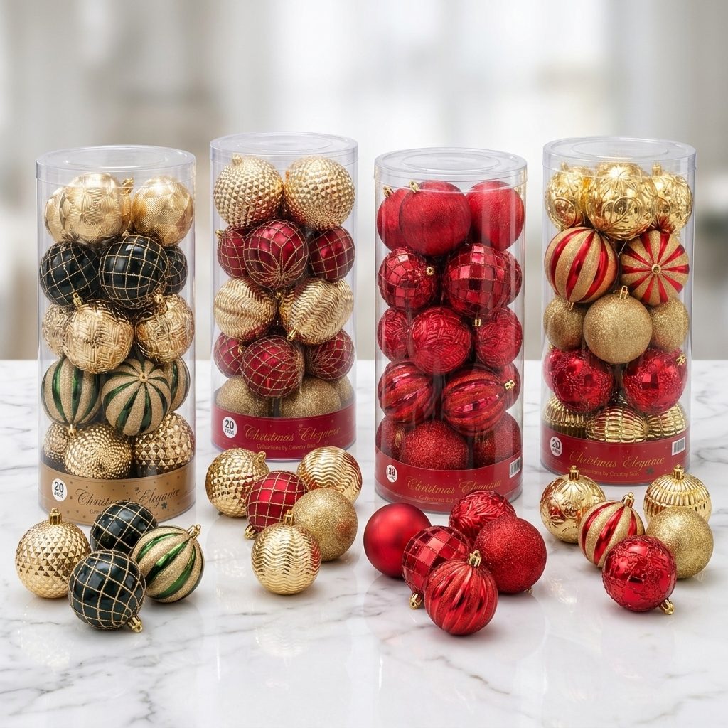Esferas Navideñas | Set de 20 Piezas – Variedad de Estilos