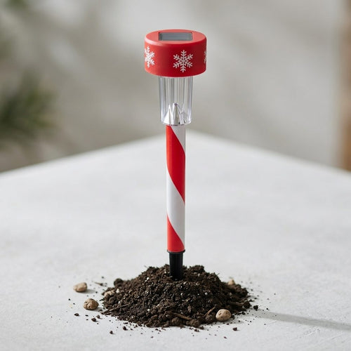 1 Pc Solar LED Christmas Yard Stake | Candy Cane & Snowflakes