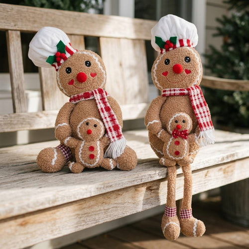 Peluches Navideños de Muñeco de Jengibre | Grande & Mini | 2 Estilos