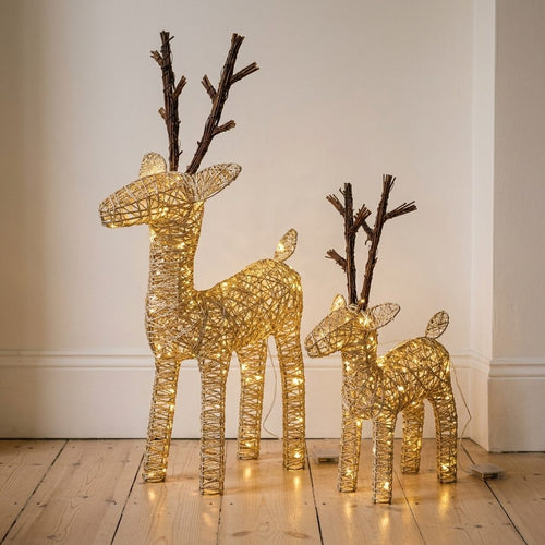 Christmas - Reindeer w/ Warm Light | Gold & Brown *SOLO RECOGIDO EN TIENDA*