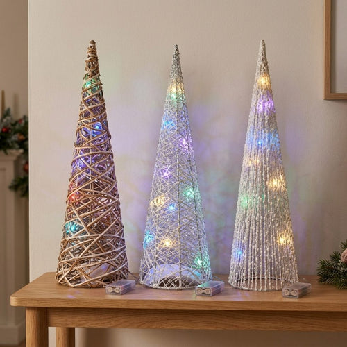 Xmas - Cone Tree w/ Multi Color Lights | 3 Estilos | 19.7" *RECOGIDO EN TIENDA*