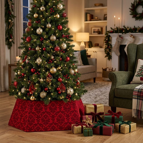 3D Velour Tree Collar 20" | Cubierta de Terciopelo para Árbol de Navidad – Cubrir la base del árbol con terciopelo elegante