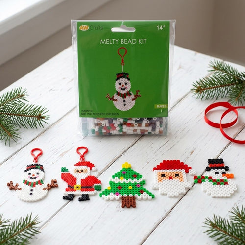 Manualidades - Christmas Melty Bead Craft Kit | Santa Claus & Snowman