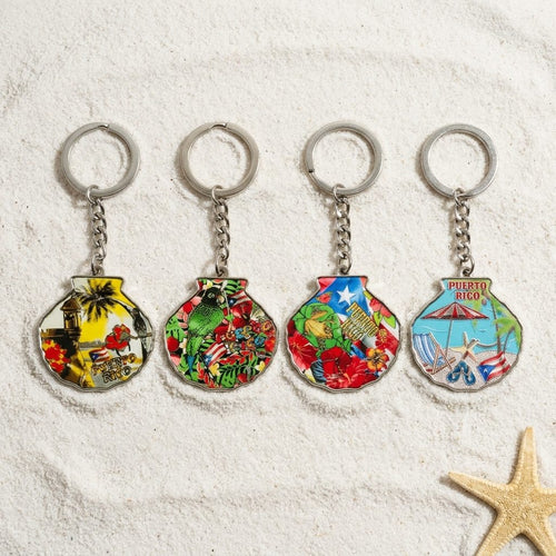 Souvenir de Puerto Rico | Llavero en Metal- Concha de Mar
