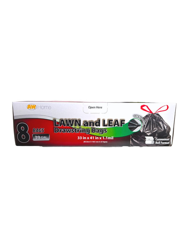 AW Home-  39 Gal Lawn and Leaf Drawstring BGS Embo (8 Bags)
