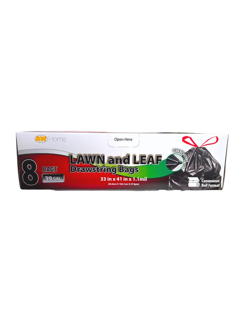 AW Home-  39 Gal Lawn and Leaf Drawstring BGS Embo (8 Bags)