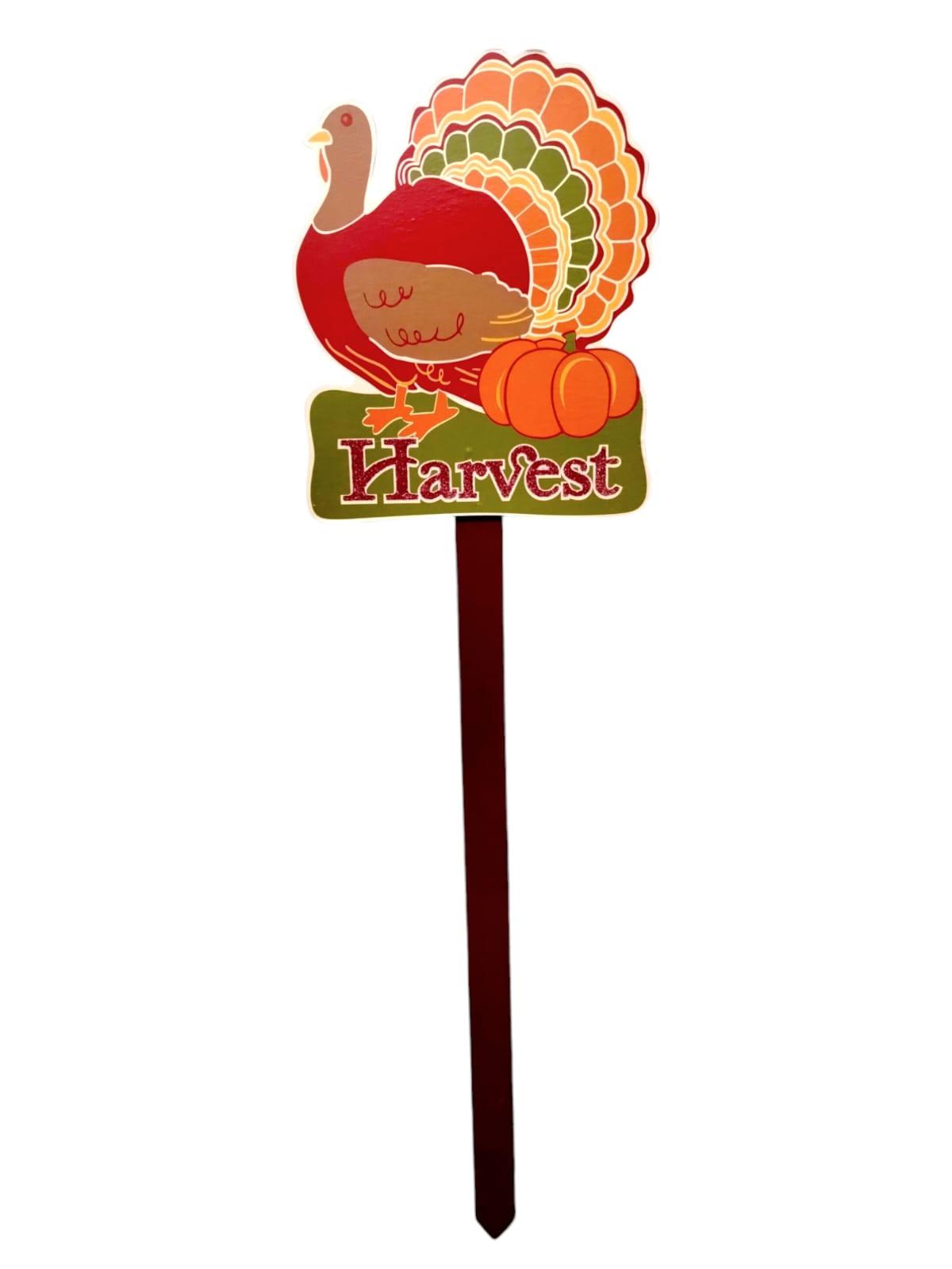 Otoño - Estacas de Jardín Motivo de Calabaza y Pavo 22" | *SOLO RECOGIDO EN TIENDAS*