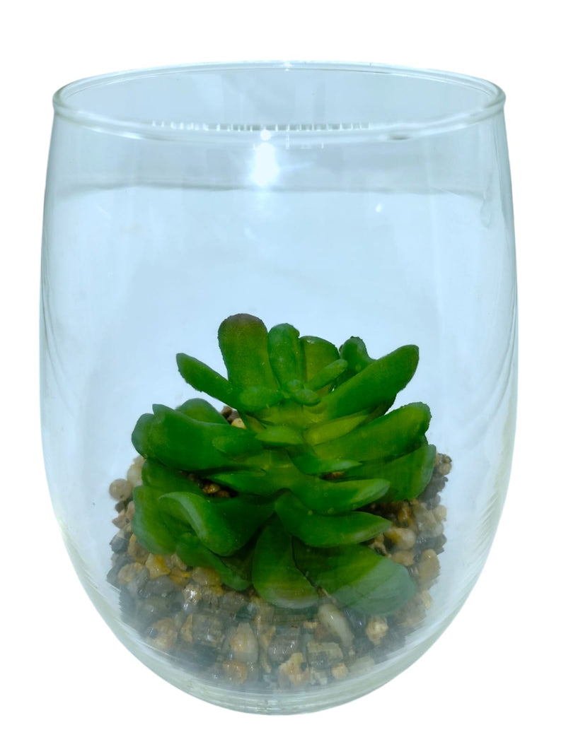 Decoración-Planta Artificial en Vaso de Cristal *SOLO RECOGIDO EN TIENDAS*
