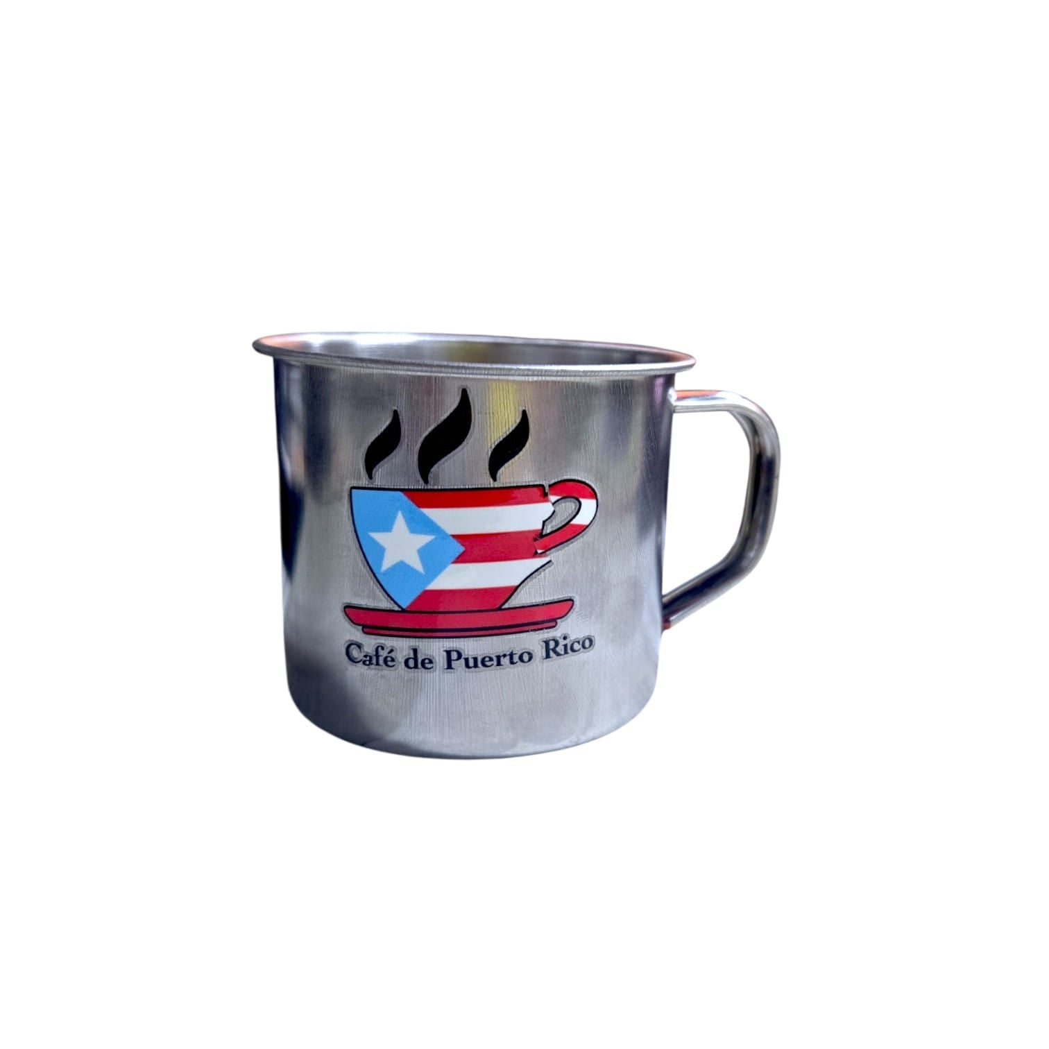 Souvenir Puerto Rico - Taza de Cafe en Stainless Steel (Pequeñoy Grande)