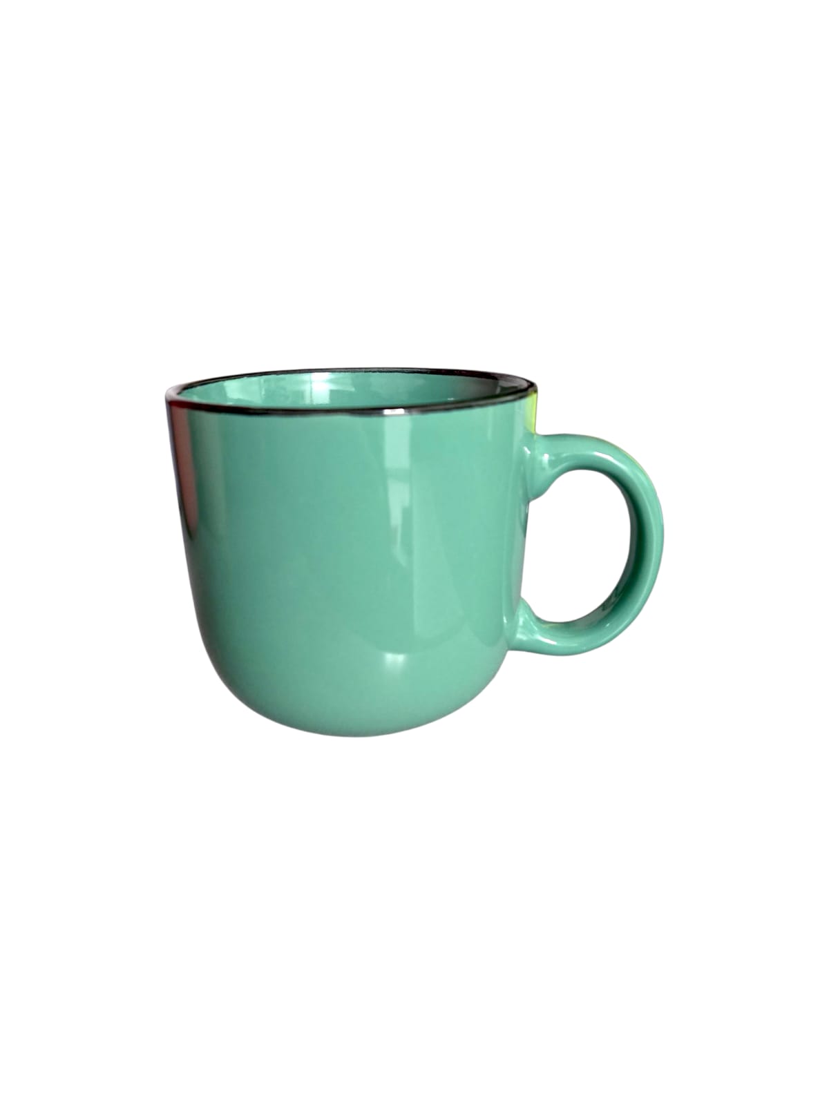 Tazas de Cerámica Borde Fino Negro 13oz