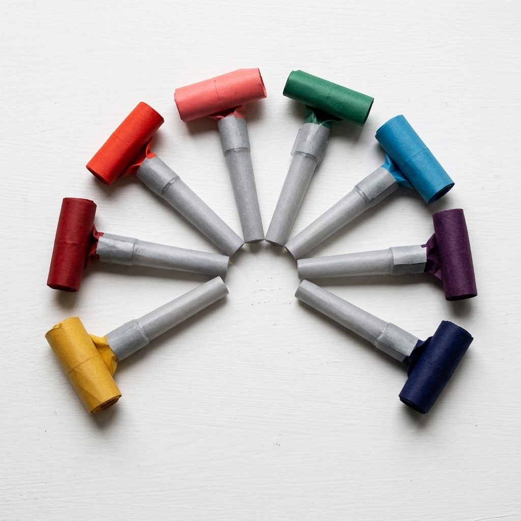 Rainbow Party Blowout Noise Makers - 8 Piezas