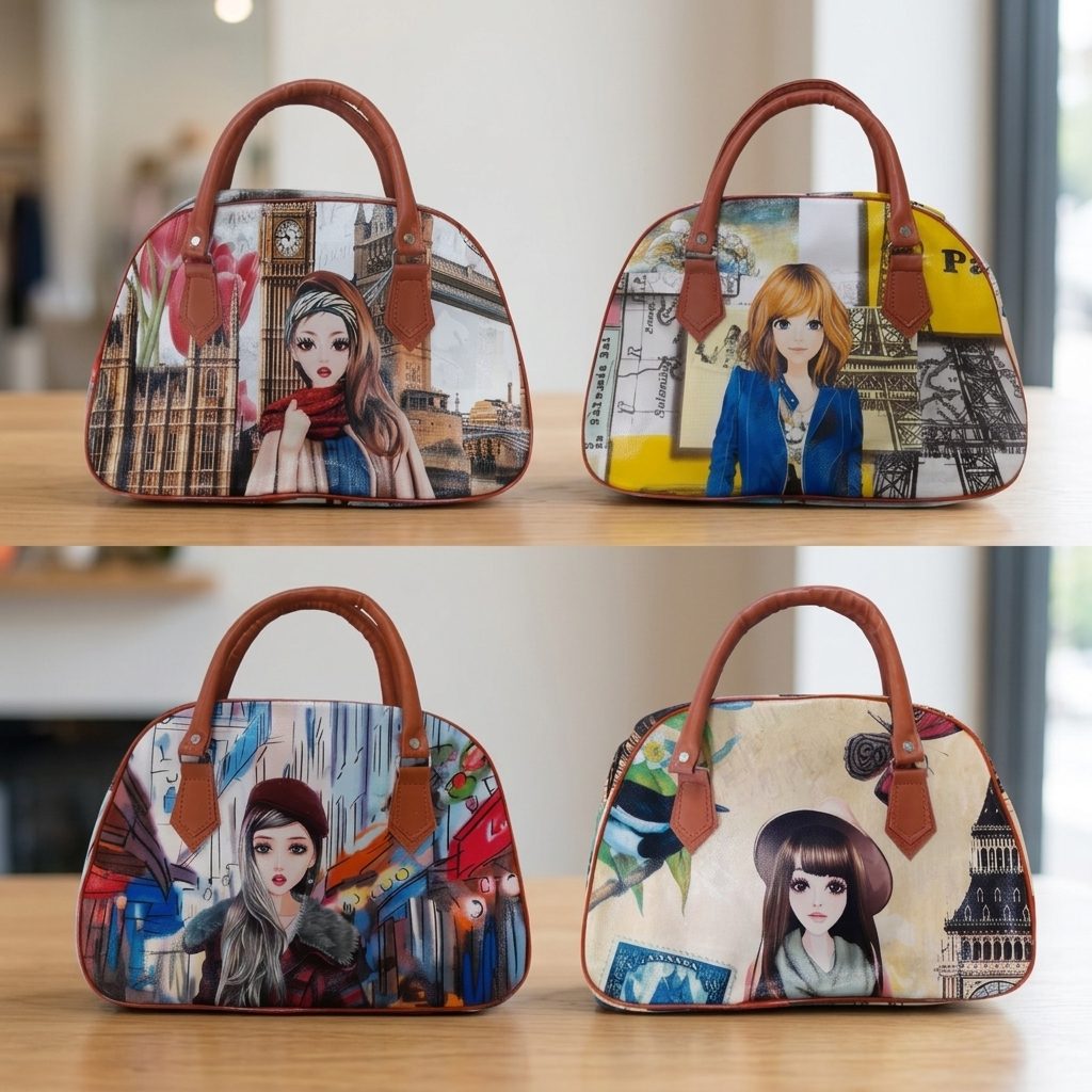 Cartera de Mano con Diseño Ilustrado