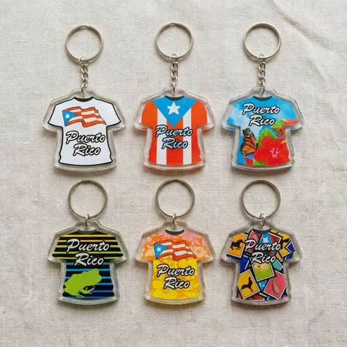 Souvenir de Puerto Rico | Llavero Plástico- Camiseta