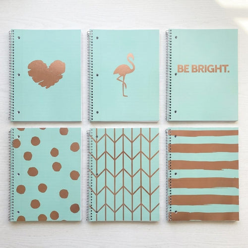 Libretas Grandes de Argolla - Carpeta Blanda Verde Menta (80 páginas / Wide Ruled)