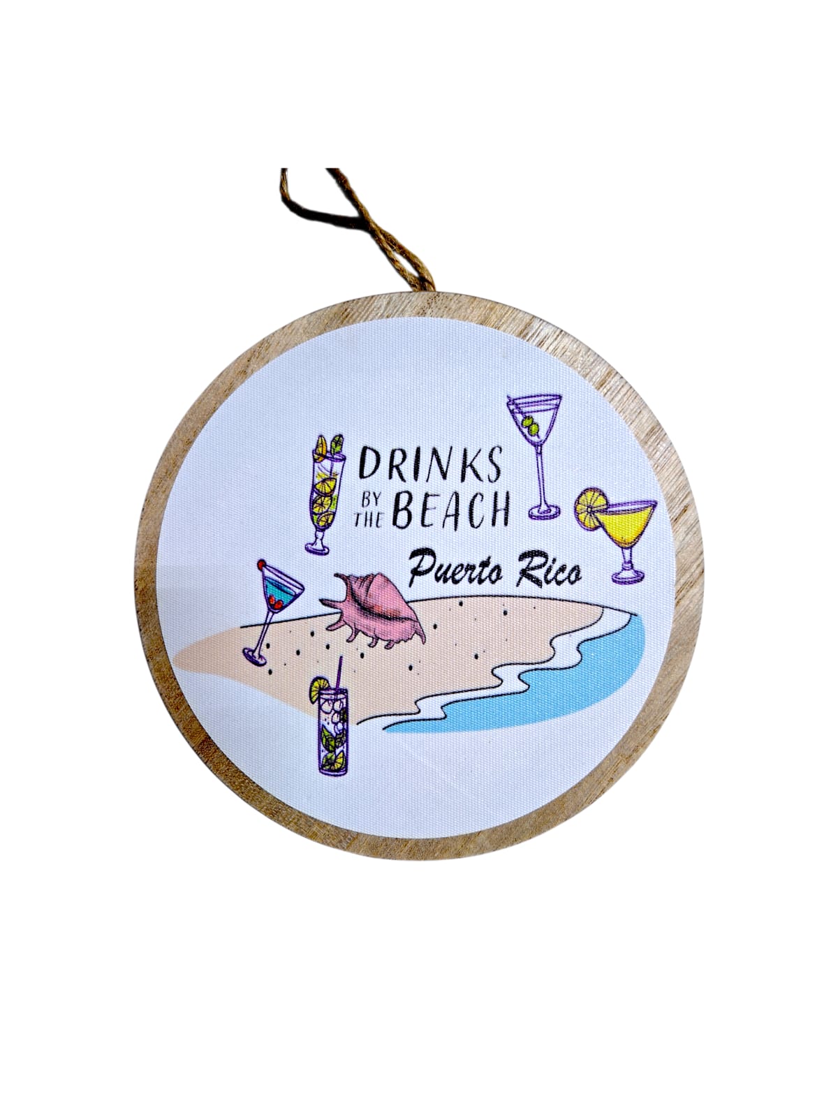 Souvenir de Puerto Rico - Placa de Madera Colgante Redonda (6.4")