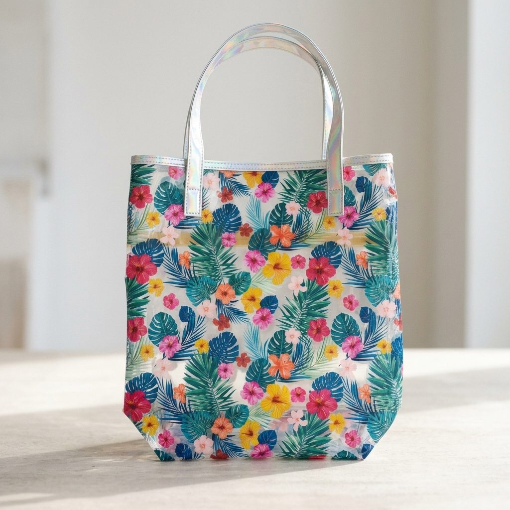 AW Travel - Bolso de Mano Transparente con Amapolas