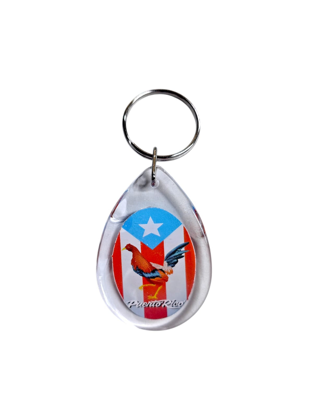 Souvenir de Puerto Rico- LLavero Plástico con diseño de gota de agua