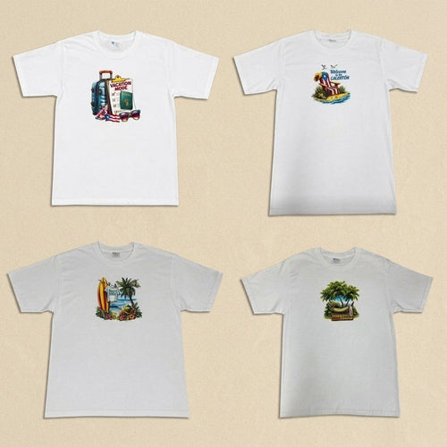 Souvenir |T-Shirt de Puerto Rico Blanca Con Diseños Boricuas | 4 Estilos – camisetas blancas Vacation Mode, Welcome to the Calentón, surf y Puerto Rico Breeze
