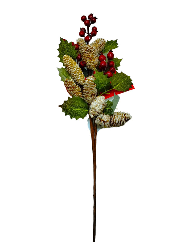 Christmas - Xmas Spray / Berry Pick / Poinsettia Spray 3 Heads