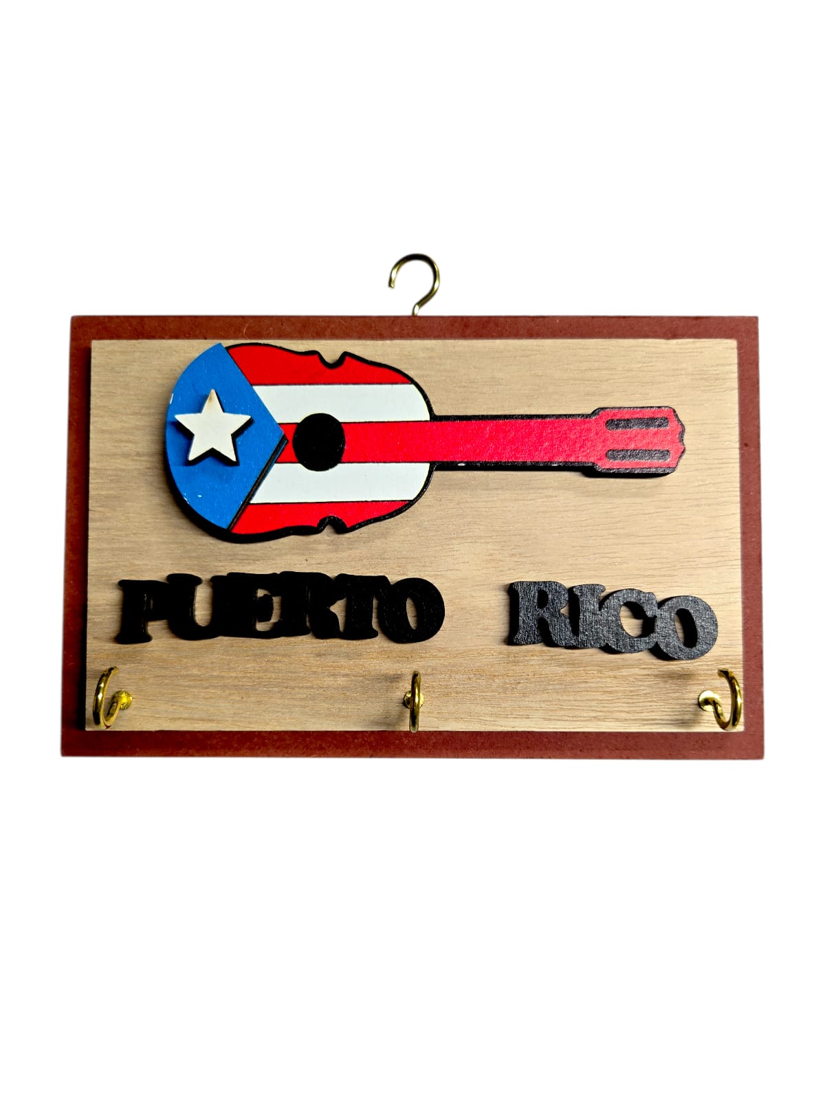 Souvenir de Puerto Rico- Placa de Madera para Llaves
