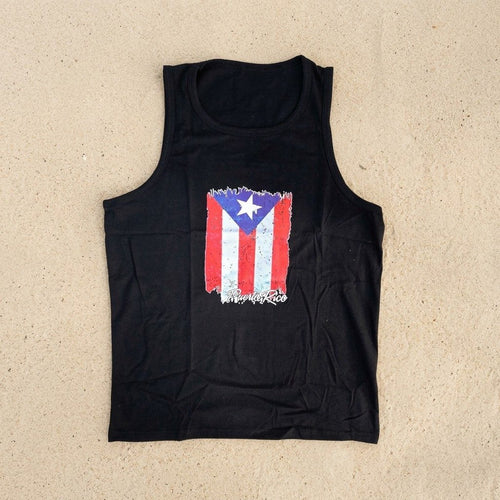 Souvenir de Puerto Rico- T-shirts de Puerto Rico – camisilla negra con bandera de Puerto Rico