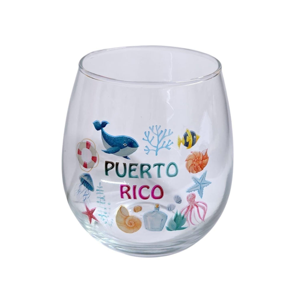 Souvenir de Puerto Rico- Printed Wine Glass Décor