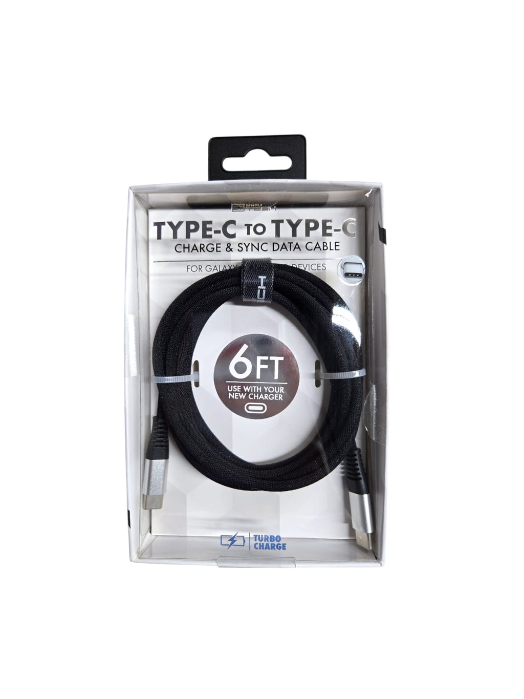 Charge & Sync Data Cable- Type C to Type C 6FT Cable