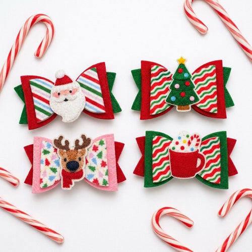 Lazos Navideños para el Cabello | 2 Piezas