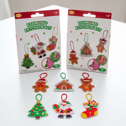 Christmas Diamond Keychain Craft Kit | 3 Pieces | Ages 14+