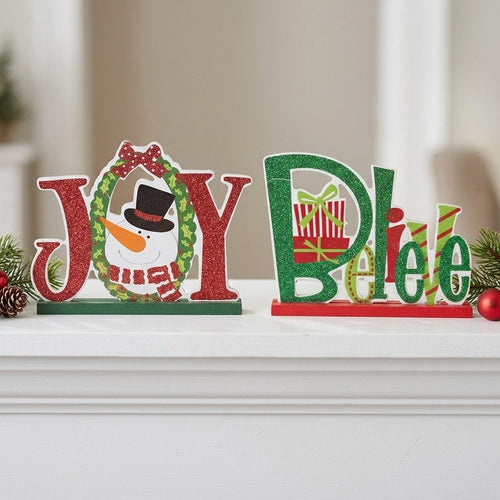 XMAS| Wooden Decor "Believe & Joy" | 7.4" x 5.7"