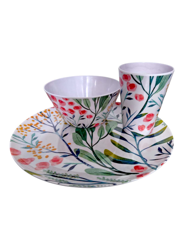 Platos Melamina con diseño Floral, Bowl de Melamina con diseño Floral