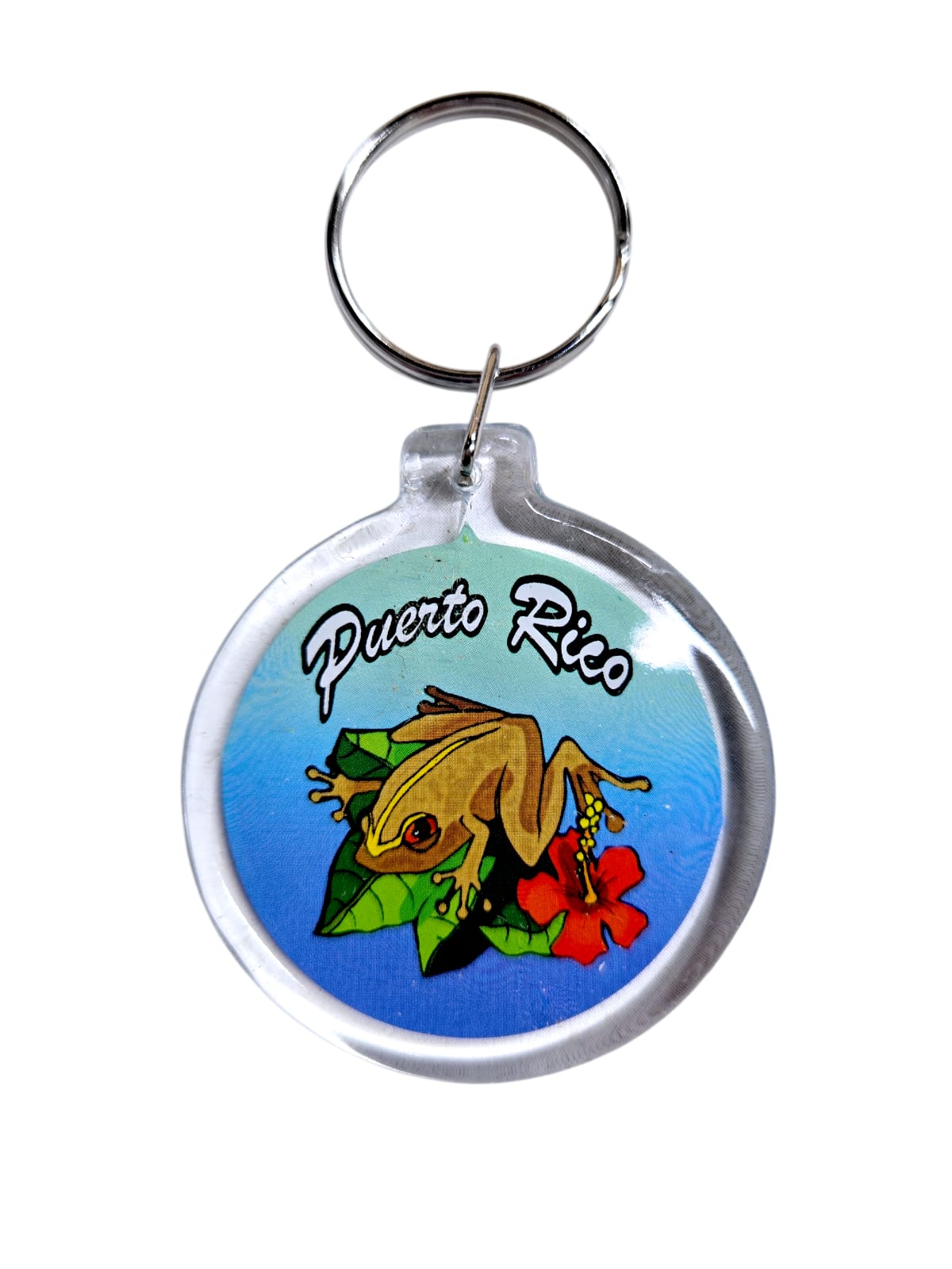 Souvenir de Puerto Rico- LLavero Plástico diseño redondo