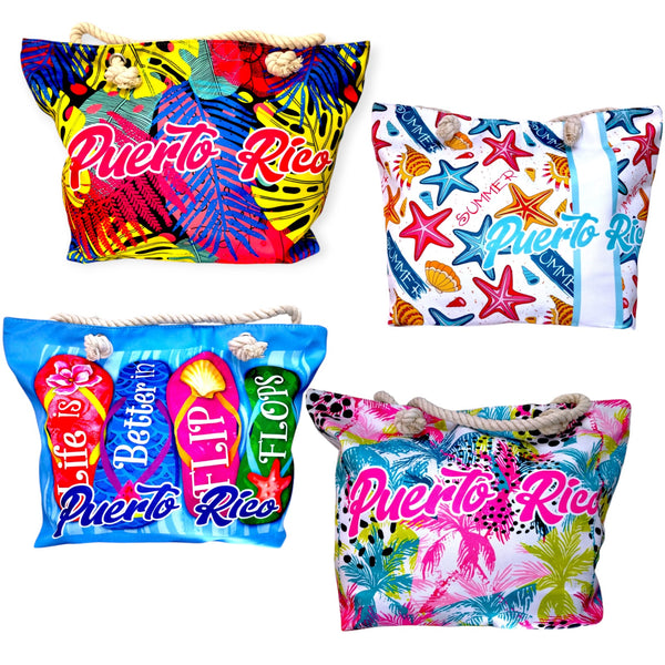 Souvenirs de Puerto Rico- Bolsos de Playa con Grabados