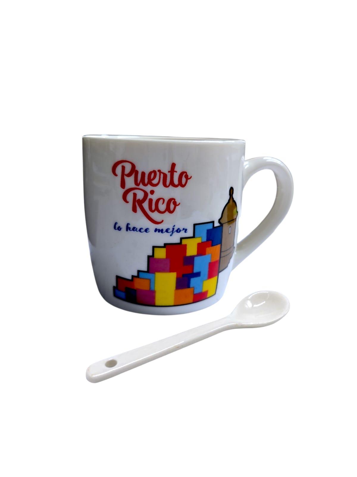 Souvenirs de Puerto Rico - Taza con Cuchara en Empaque