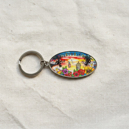 Souvenir de Puerto Rico | Llavero en Metal- Ovalado