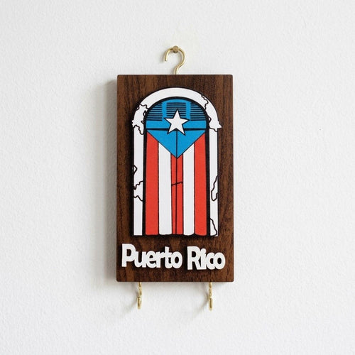 Souvenir de Puerto Rico – Porta Llaves de Madera con Diseño Puerta de San Juan