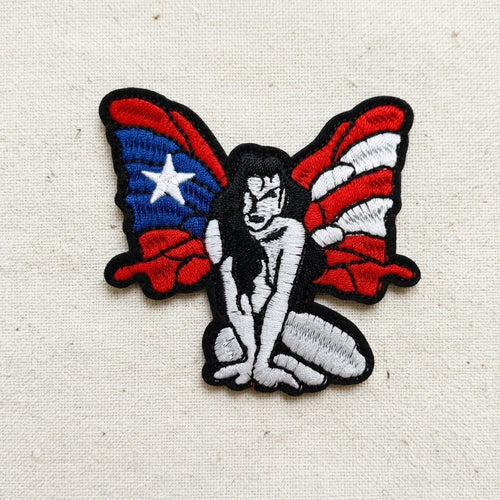 Parche Bordado Hada con Bandera de Puerto Rico