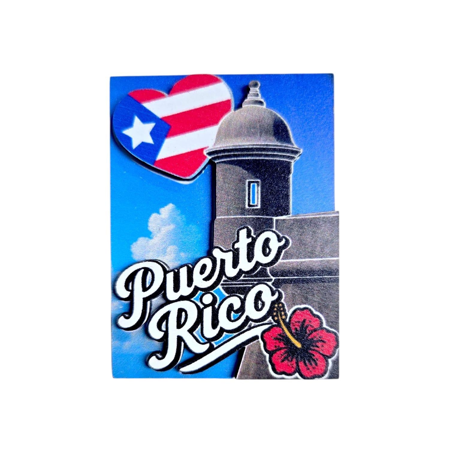 Souvenir de Puerto Rico- Magneto Madera PR.
