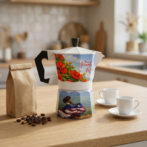 Souvenir - Greca Motivo de Puerto Rico | 3 Tazas, 150 ml (2 Estilos)