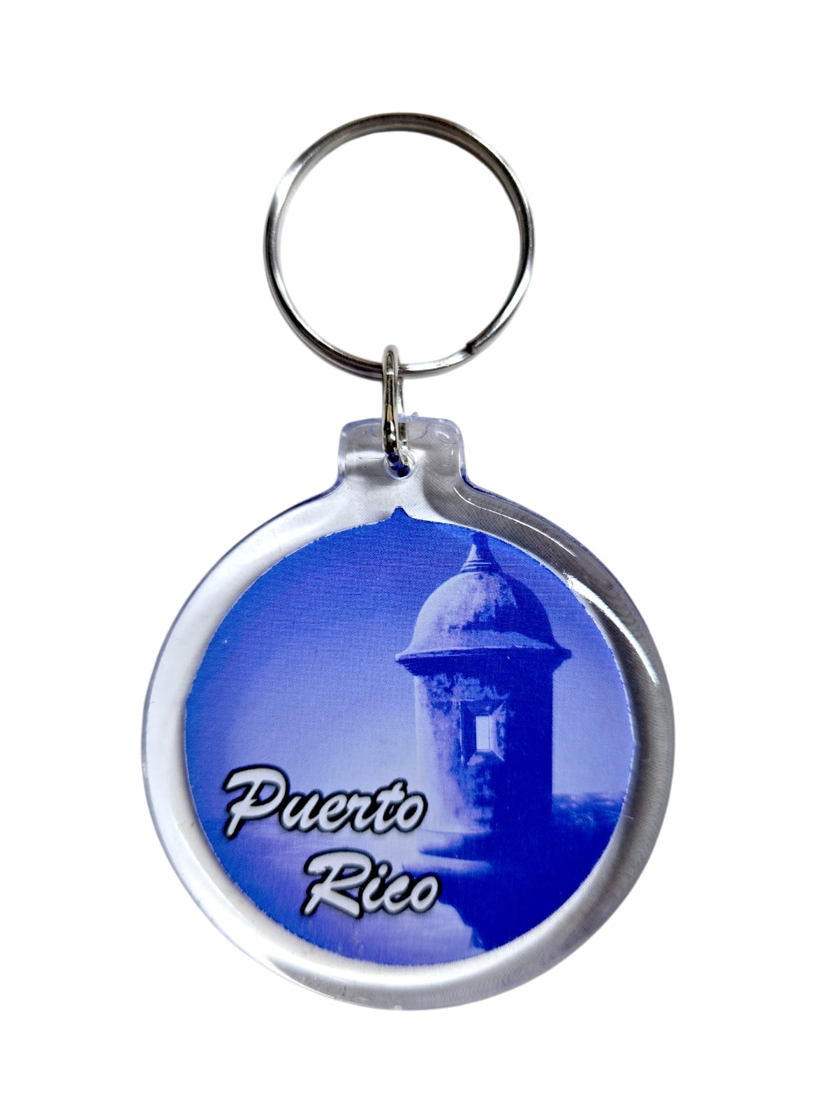 Souvenir de Puerto Rico- LLavero Plástico diseño redondo