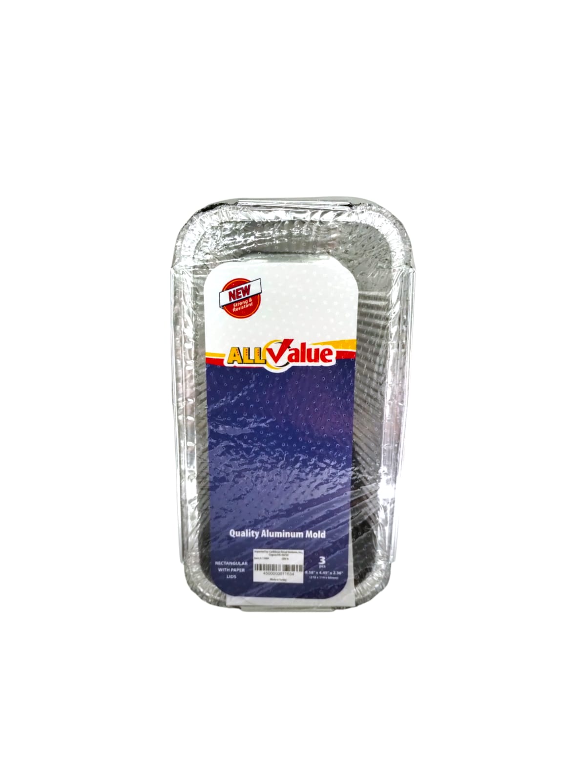 All Value- 3pcs Molde de Aluminio de Alta Calidad 8.58" x 4.49" x 2.36"