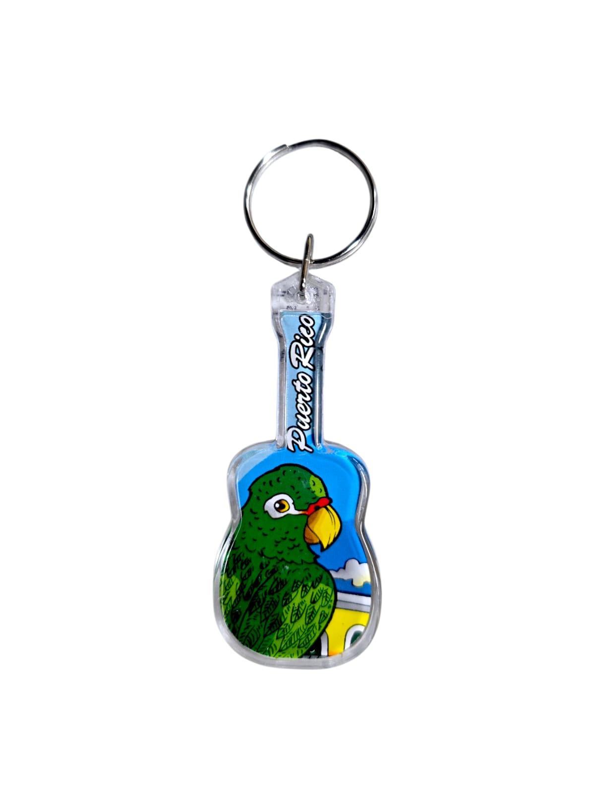 Souvenir de Puerto Rico | Llavero Plástico- Diseño de Guitarra