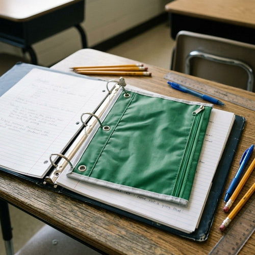 A+ Homework - Cartuchera – Útiles organizados en la carpeta