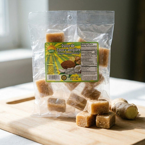 Dulces La Fe - Dulce De Coco Y Jengibre 6oz (Ginger Coconut Candy)