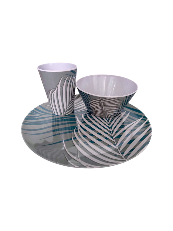 Platos Melaminal con diseño de hoja, Bowl de Melamina con diseño de hoja