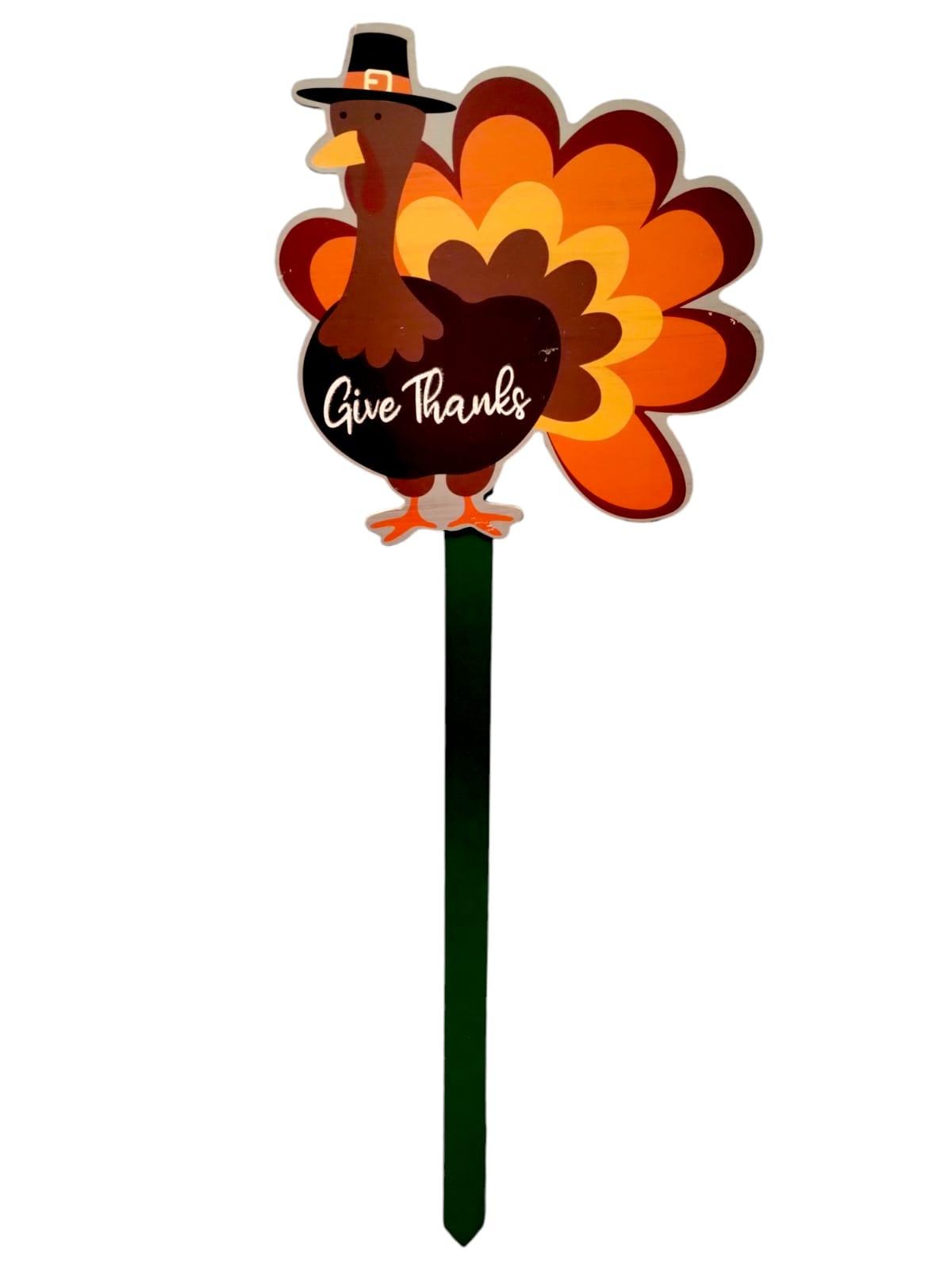 Otoño-Estacas de Madera Motivo de Gnomos & Pavo | *SOLO RECOGIDO EN TIENDAS*