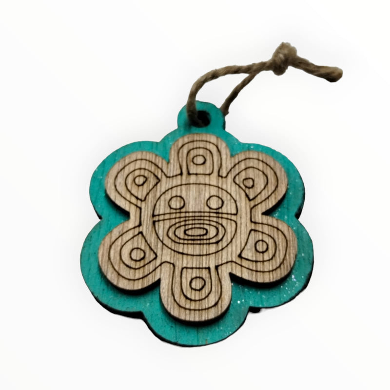 Artesanía en Madera - Ornamentos Símbolos Taínos 3''